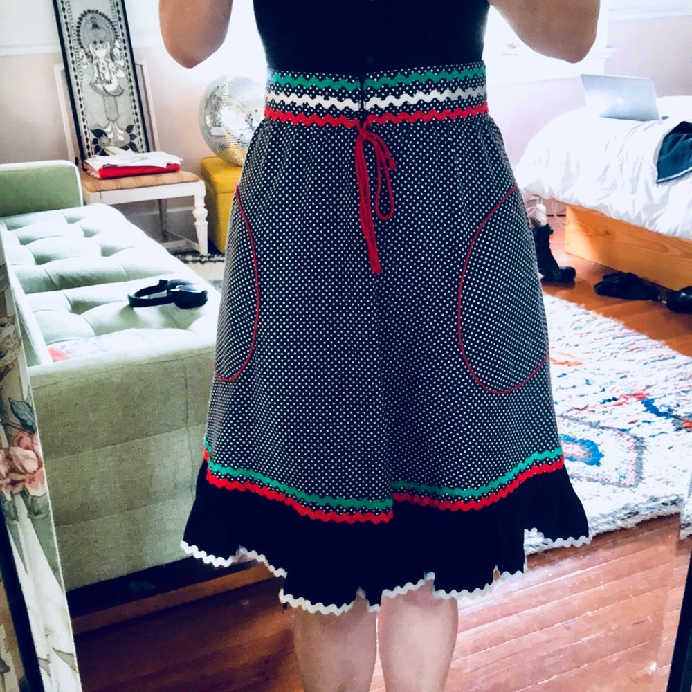 Fun Vintage Boho Skirt Polka Dot ruffles S gypsy